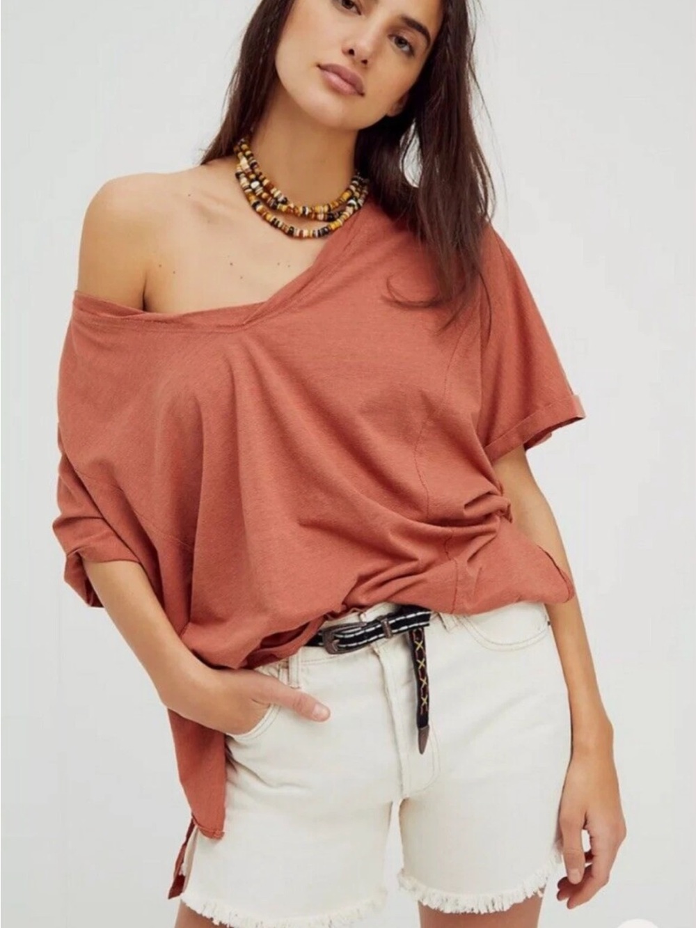 Free People We the Free Oversized Short Sleeve Luna Tee Size Small